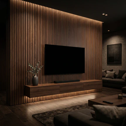 Slat Haven Prestige Walnut Slat Panel – 270 × 110 cm