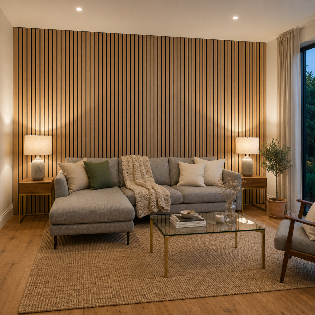 Slat Haven Prestige Walnut Slat Panel – 270 × 110 cm